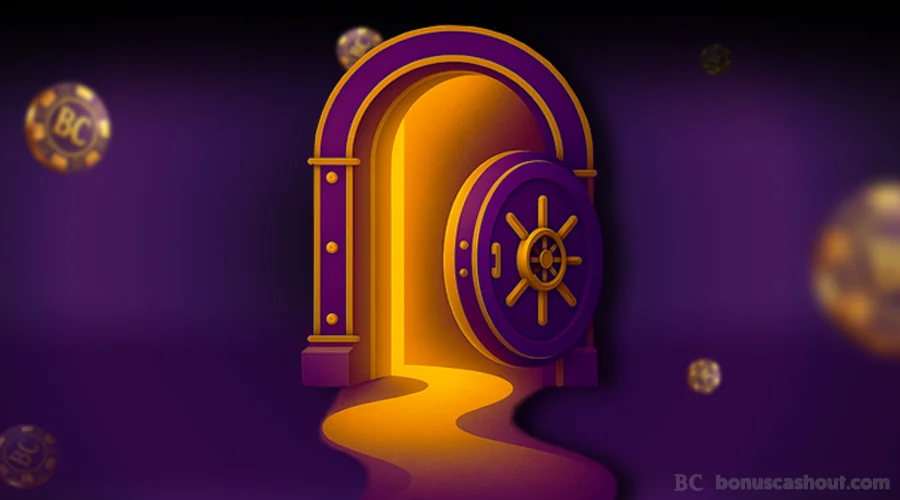 Porte de coffre ouverte laissant passer une lumière dorée symbolisant la transparence de BonusCashout